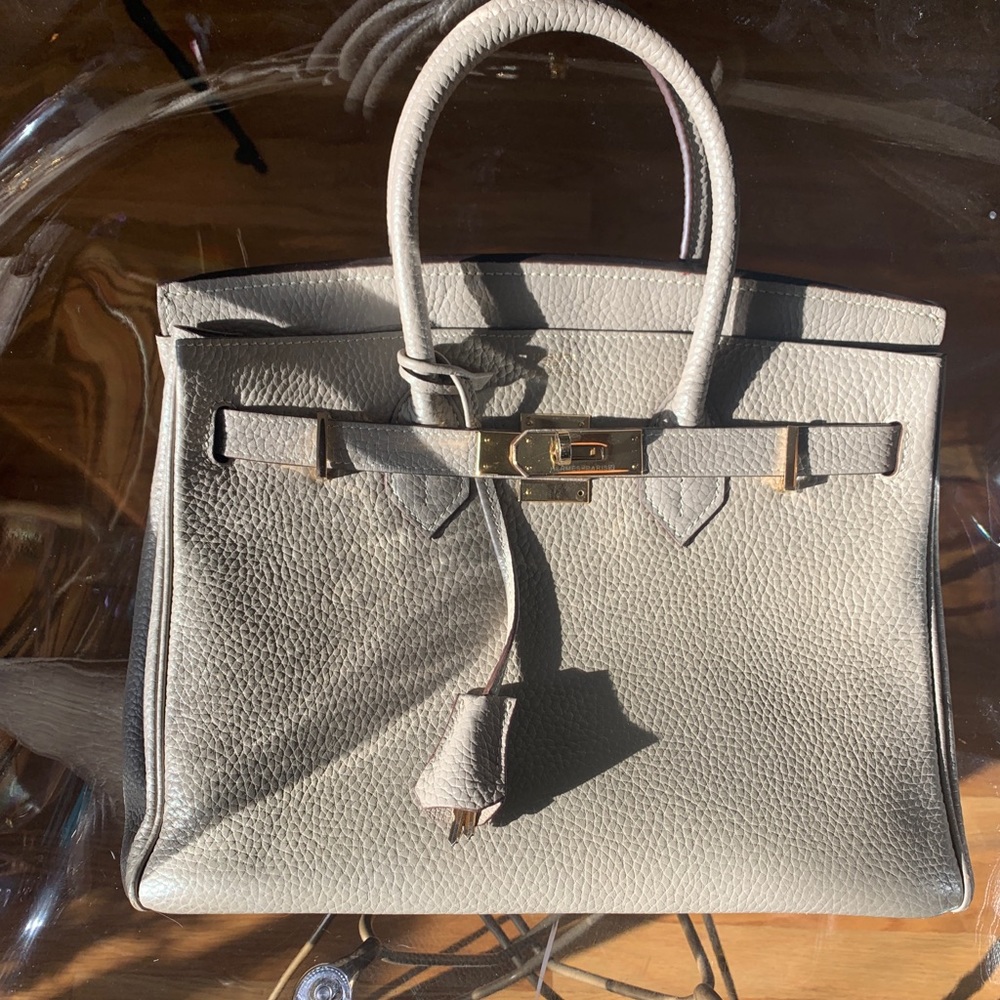 Tan “birkin” style bag